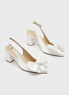 front Bow Slingback teräväkärkiset korkokengät
