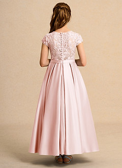 Azazie Bunny Girl vestidos de niña de las flores Vestido de Rosa Rubor de Encaje de Princesa image2