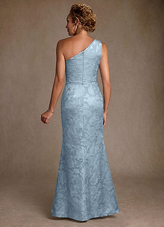 Azazie Joylin Mother of the Bride Dresses Sky Blue Trumpet One Shoulder Floral Burnout Dress image2