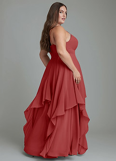 Azazie Zaina Abiti da Damigella Abito A-Line in Chiffon Ruggine image8