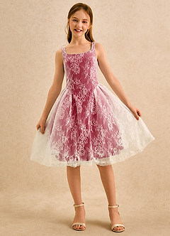 Azazie Cubbie Girls Formal Flower Girl Dresses Scarlet A-Line Lace Dress image4