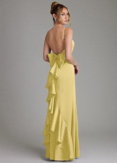 Azazie Zherra Bridesmaid Dresses Canary Mermaid Bow Stretch Satin Dress image1