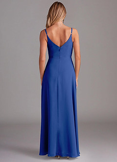Azazie Daenerys Bridesmaid Dresses Royal Blue A-Line Cowl Chiffon Dress image2