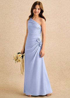 Azazie Sophie Girls Formal Flower Girl Dresses Ice Sheath One Shoulder Chiffon Dress image4