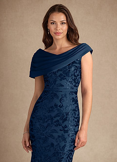 Azazie Marion Mother of the Bride Dresses Dark Navy Mermaid Sequins Dress image5