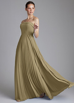 Azazie Mariana Bridesmaid Dresses Moss Green A-Line Strapless Chiffon Dress image6