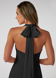 Azazie Fifi Bridesmaid Dresses Black A-Line Strapless Chiffon Convertible Dress image4