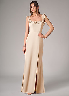 Azazie Callie Bridesmaid Dresses White Alabaster Mermaid Side Slit Chiffon Convertible Dress image4