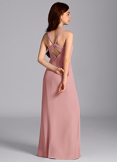 Azazie Mero Junior Dusty Rose Mermaid Pleated Chiffon Dress image2