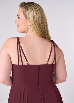 Barbie ♥ Azazie Bridesmaid Dresses Cabernet A-Line Bow Chiffon Dress image10