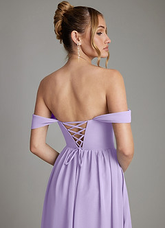 Azazie Caterina Bridesmaid Dresses Lilac A-Line Corset Chiffon Dress image7