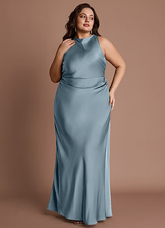 Abito Lungo Azzurro Polvere Evadne image6