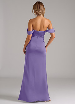 Azazie Johana Bridesmaid Dresses Tahiti Mermaid Off the Shoulder Stretch Satin Convertible Dress image4