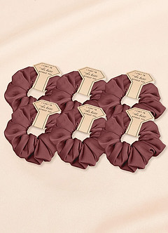 front Matchande Färg Sex-Delad Brudtärna Stretch Satin Over Size Scrunchie Set