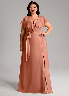 Azazie Lainey Vestidos de madrinha de casamento Vestido VAMOS de Chiffon de Linha A com com bolsos image8