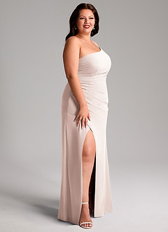 Azazie Eren Bridesmaid Dresses Rose Petal Sheath One Shoulder Chiffon Dress image12