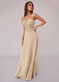 Barbie ♥ Azazie Bridesmaid Dresses Champagne A-Line Sweetheart Neckline Chiffon Dress image1