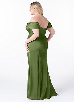 Azazie Amyra Bridesmaid Dresses Juniper Sheath Off the Shoulder Stretch Satin Convertible Dress image12
