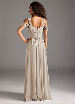 Azazie Lianne Bridesmaid Dresses Frost A-Line Off the Shoulder Stretch Satin Dress image5
