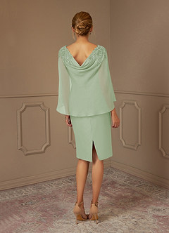 Azazie Carmela Mother of the Bride Dresses Dusty Sage Sheath Lace Chiffon Dress image8