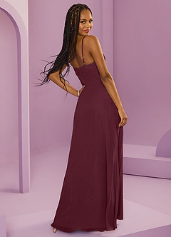 Barbie ♥ Azazie Jurken voor bruidsmeisjes Jurk van Chiffon met A-Lijn met Zakken Cabernet image11