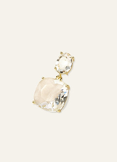 front Transparent Crystal Gemstone Earrings