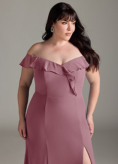 Azazie Sophie Bridesmaid Dresses Vintage Mauve A-Line Off the Shoulder Chiffon Convertible Dress image11