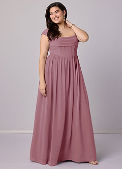 Barbie ♥ Azazie Bridesmaid Dresses Vintage Mauve A-Line Corset Chiffon Dress image11