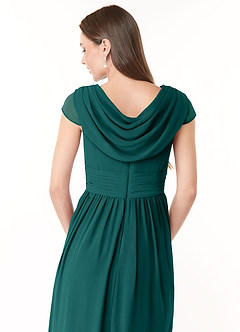 Azazie Organa Bridesmaid Dresses Peacock A-Line Pleated Chiffon Dress image6