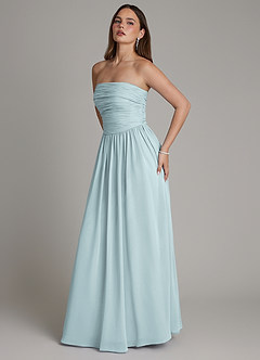 Azazie Andreina Bridesmaid Dresses Mist A-Line Pleated Chiffon Dress image4
