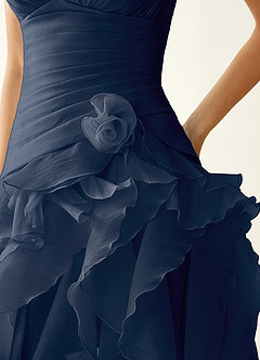 Rentina Azul Marino Vestido corto de tul para gala image2