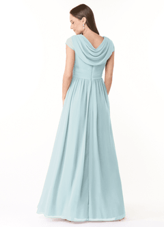 Azazie Organa Bridesmaid Dresses Mist A-Line Pleated Chiffon Dress image2