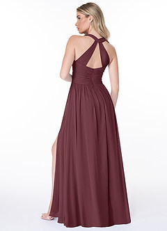 Azazie Jaclyn Bridesmaid Dresses Sangria A-Line Pleated Chiffon Dress image6