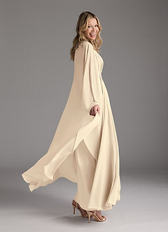 Azazie Drew Mother of the Bride Dresses Champagne A-Line Pleated Chiffon Dress image7