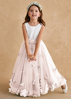 Azazie Vi Flower Girl Dresses Rose Petal A-Line Sleeveless Tulle Dress image13