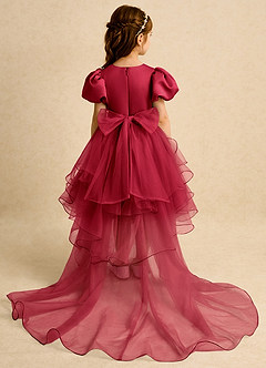 Azazie Cocoa vestidos de niña de las flores Vestido de Escarlata de Tul de Princesa con Plisado image7