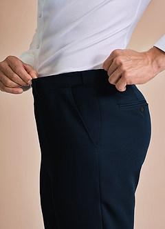 front William Bleu Marin Pantalon habillé