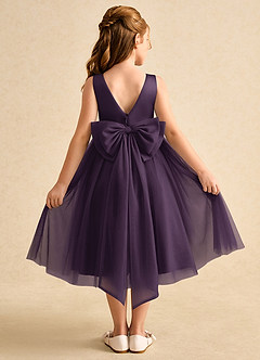 Azazie Winnie Robe Demoiselle D'honneur Fillette Robe Princesse en Tulle Arc Prune image1