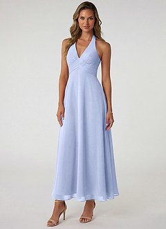 Azazie Tessie Suknie dla druhen Linia A Pofałdowany Szyfon Długość kostki Sukienka image1