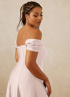 Christian Siriano Bridal for Azazie 1002 Bridesmaid Dresses Blushing Pink A-Line Off the Shoulder Stretch Satin Convertible Dress image10
