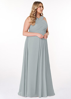 Azazie Kaleigh Bridesmaid Dresses Dolphin Grey A-Line Pleated Chiffon Dress image10