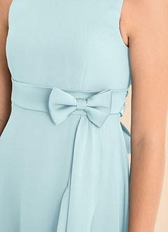 Azazie Lilenne Junior Sea Glass A-Line Bow Chiffon Dress image6