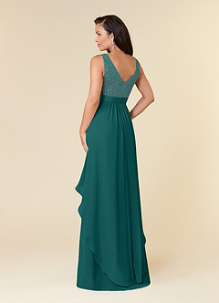 Azazie Xella Mother of the Bride Dresses Peacock A-Line Lace Chiffon Dress image3