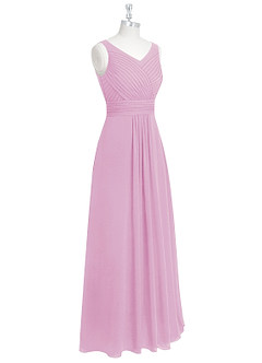 Azazie Pierrette Robes de demoiselle d'honneur Robe Trapèze en Mousseline de soie Plissée Rose Bonbon image9