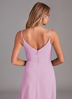 Azazie Daenerys Bridesmaid Dresses Candy Pink A-Line Cowl Chiffon Dress image7