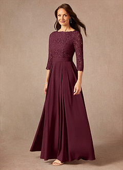 Azazie Lucianna Kleider für die Brautmutter A-Linie Spitze Kleid Cabernetrot image6