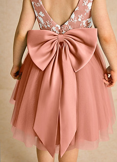 Azazie Butterfly Flower Girl Dresses MAI TAI A-Line Lace Dress image6