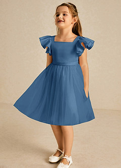 Azazie Kaeya Flower Girl Dresses Twilight A-Line Bow Tulle Dress image4