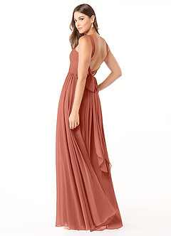 Azazie Dionne Bridesmaid Dresses Clay A-Line Corset Chiffon Dress image5