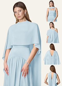 front Azazie Matching Color Chiffon Multiway Cape